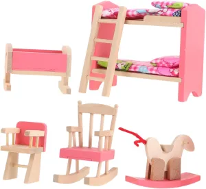 Bed Ladder for Scale Dollhouse Bedrooms Vintage European Design Furniture for Boys and hook herb watch permeability Girls Play and Creative Decor Miniature Dollhouse Bed Set Bunk 