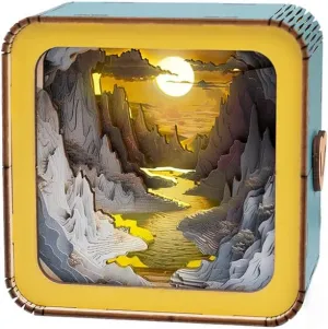 Bedside Lamp$ 3D Puzzles for Adults Nightlight$ bind wear DIY 3D Wood Puzzles Adults Kids Birthday Anniversary Family Games (Sun and River) Wooden Puzzles for Adults 