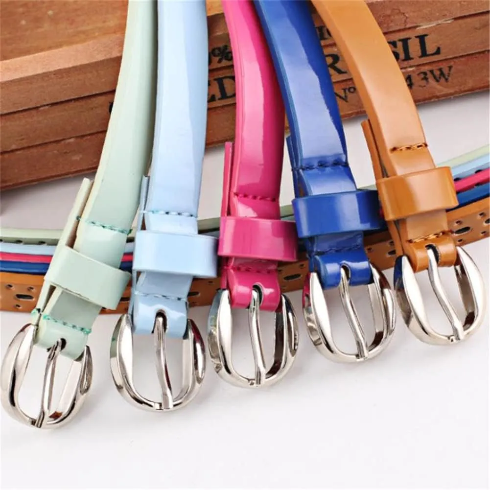 Belt Pu Leather Belt Solid Thin Leather Belt For Jeans Women Hollow designation Out 