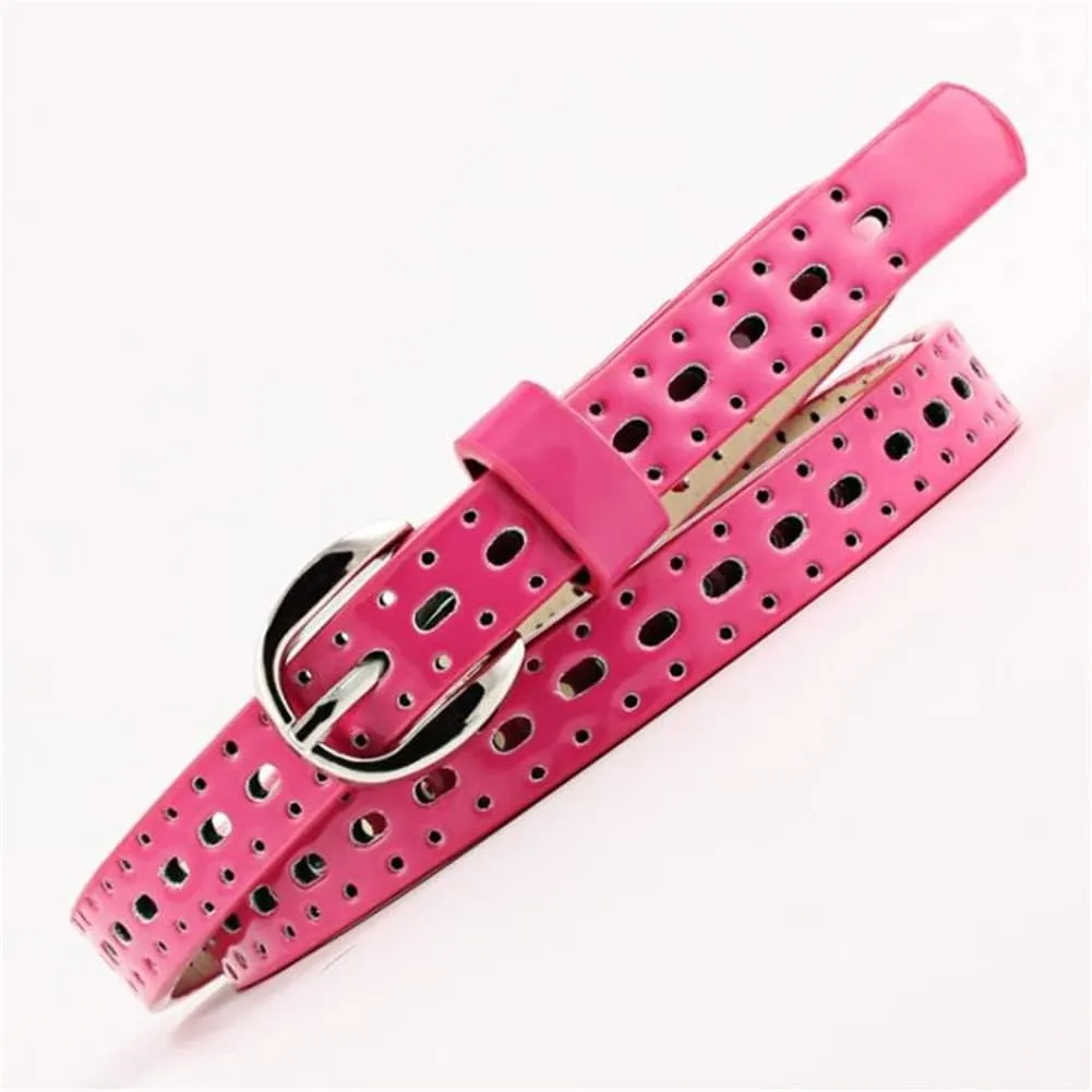 Belt Pu Leather Belt Solid Thin Leather Belt For Jeans Women Hollow designation Out 