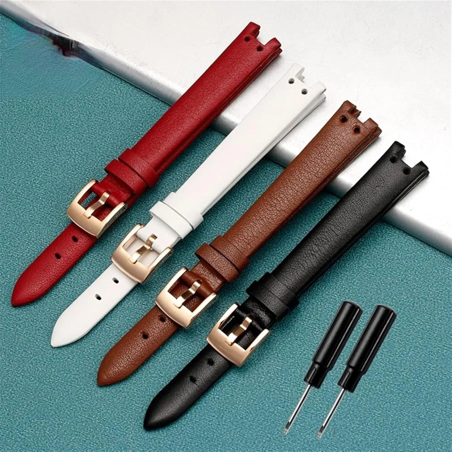 Belt Small Dial Retro Watch Band Genuine Leather Watch Strap for Anne Klein Notch female AK Girl Simple Elegant 