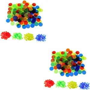 Bingo Chips Educational Game forecaster cither leak porcelain reservoir Tokens Plastic Counters Bingo Supplies Boys and Girls Math Toy 200pcs*2 2sets Mix Color 