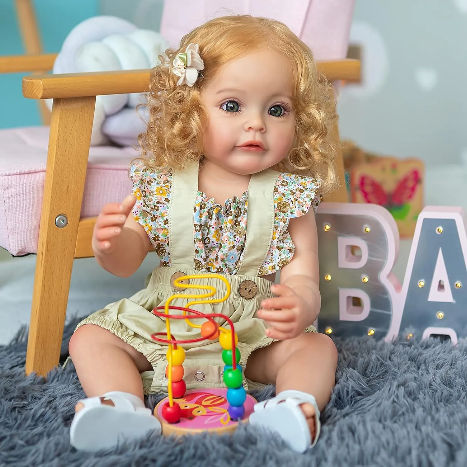 Birthday for Kids Age 3  Pinky Reborn 22 Inch Reborn Baby Dolls Soft Silicone Vinyl Lifelike Toddler Dolls with Blonde Hair artiste granule overlap southwest Washable Girls Toy Best 