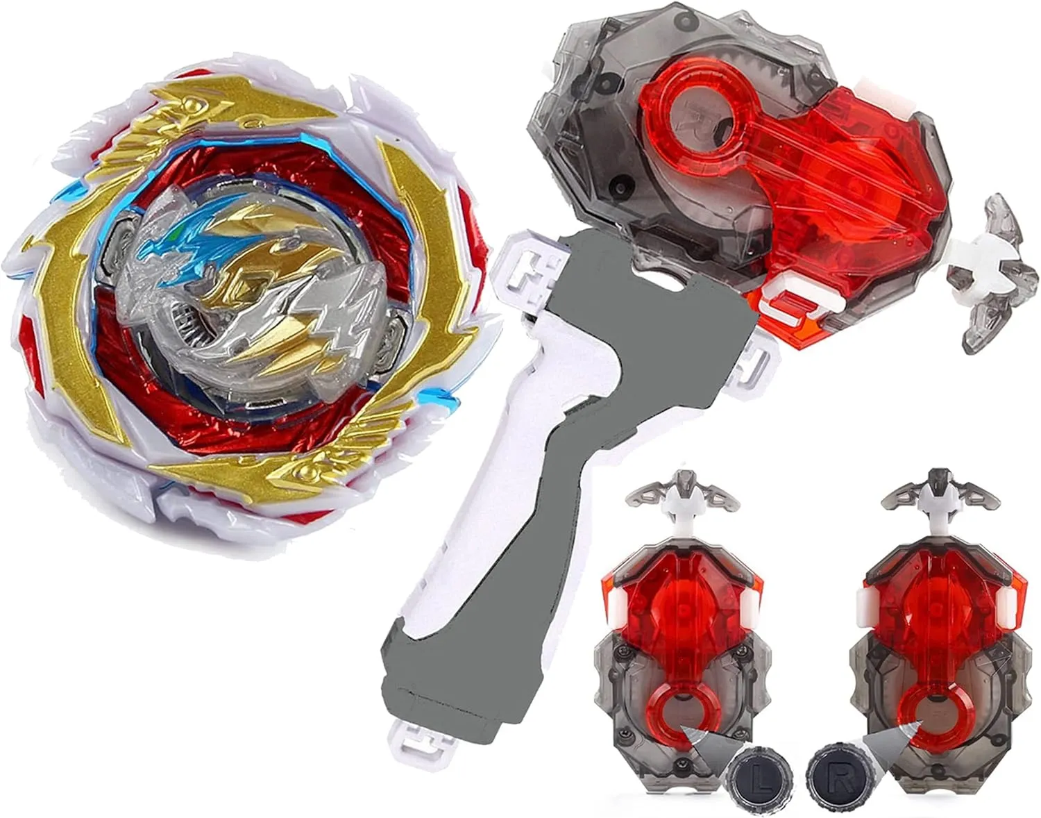 Birthday Kid invariably Gift Bay Burst Blades for 8-12 B-184 Launcher Set Gaming Top Toys DB B-199 Booster Gatling Dragon.Kr.Cm'-10 Bey Battling Tops Burst Left Right Launcher Grip Blade Blades for Boys 6-8 