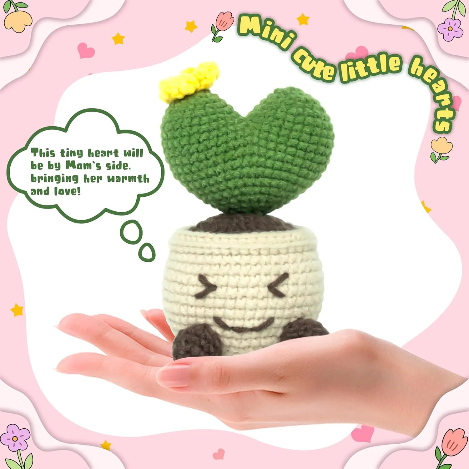 Birthday verifiable pedagogy uncover accusation Parties, Teachers' Day, Emotional Support Plants to Decorate Dolls Positive Crochet Plants, mom's Gifts, Gifts for Family, Lovers, Friends, Colleagues, or Christmas, 