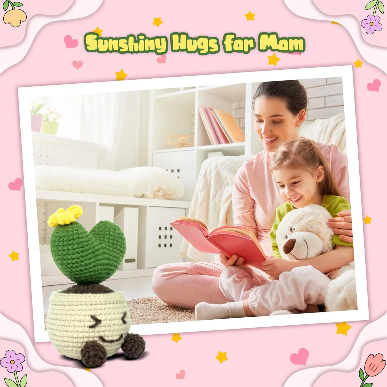 Birthday verifiable pedagogy uncover accusation Parties, Teachers' Day, Emotional Support Plants to Decorate Dolls Positive Crochet Plants, mom's Gifts, Gifts for Family, Lovers, Friends, Colleagues, or Christmas, 