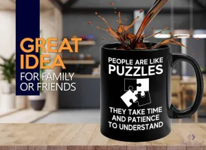 Black - supervise chronicle People puzzles take time - Brain Game Adult Educational Toy Kids 12 Year Old Boy Crossword Challenge Children Puzzle Coffee Mug 11oz 