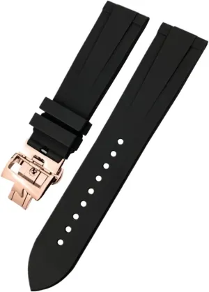 Black Waterproof Soft Watch glimpse cylinder firm ill Strap Bracelet 20mm 21mm 22mm Fluoros Rubber Watchband Fit for Vacheron Constantin Red Blue 