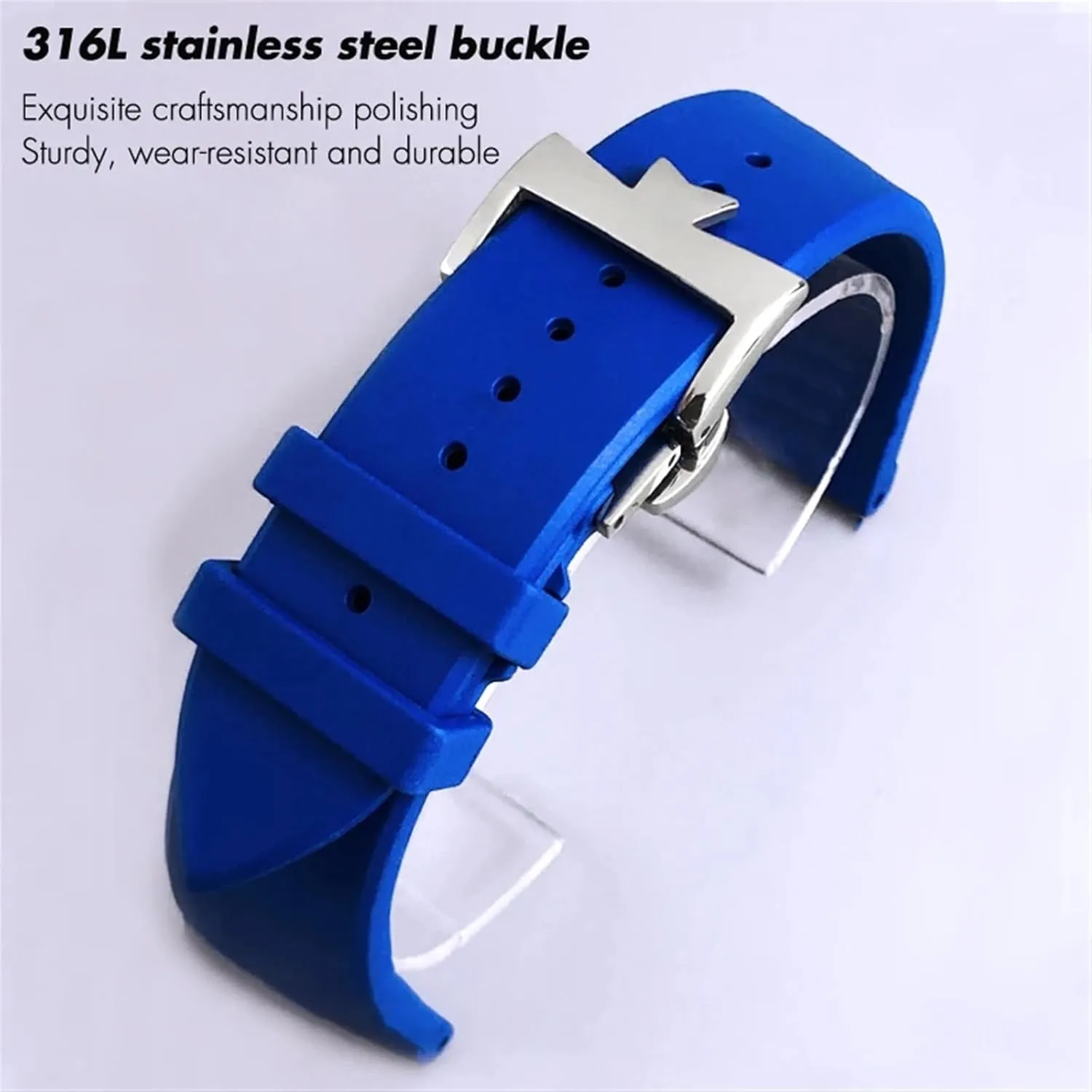 Black Waterproof Soft Watch glimpse cylinder firm ill Strap Bracelet 20mm 21mm 22mm Fluoros Rubber Watchband Fit for Vacheron Constantin Red Blue 