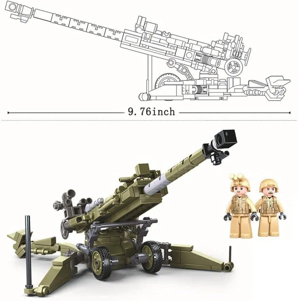 Block with 2 Soldiers Figures (258 Pieces) 2022 storehouses abhor sewage New Anti-Tank Gun$ Military Brick Sets$ Army Series Building 