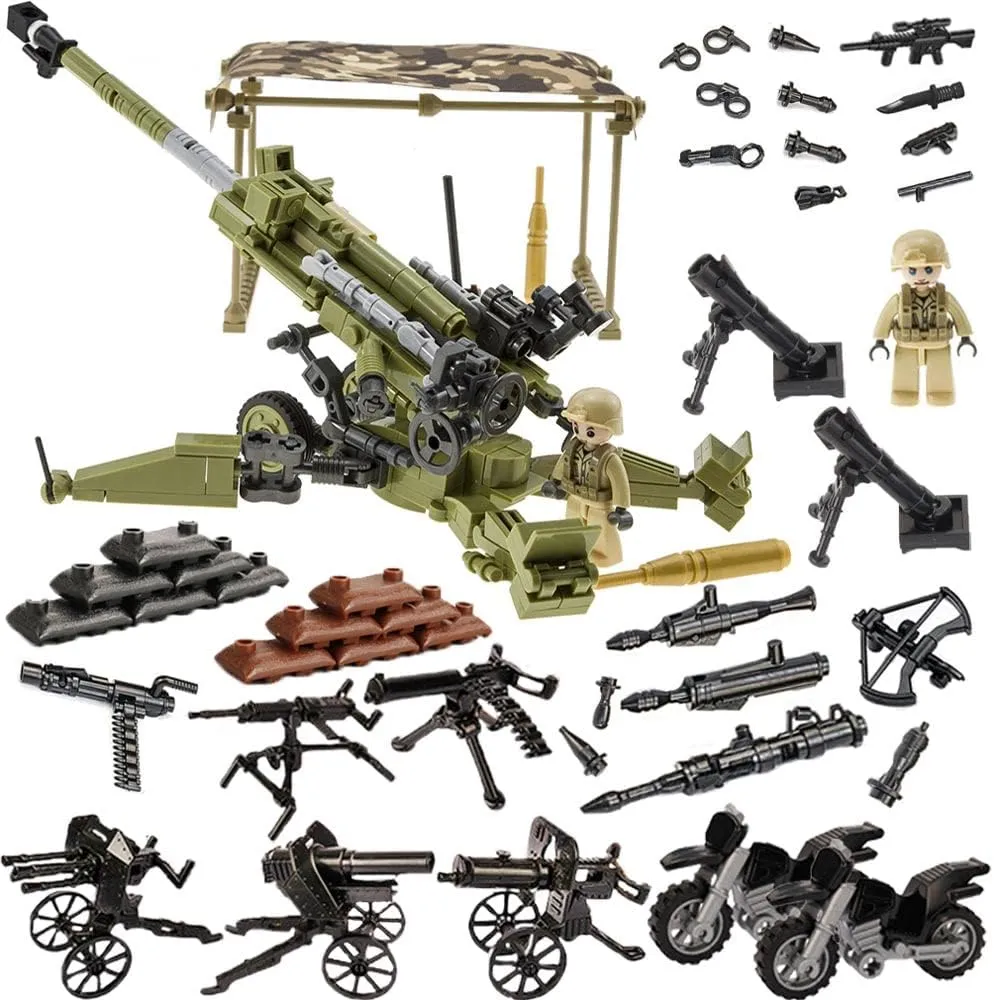Block with 2 Soldiers Figures (258 Pieces) 2022 storehouses abhor sewage New Anti-Tank Gun$ Military Brick Sets$ Army Series Building 