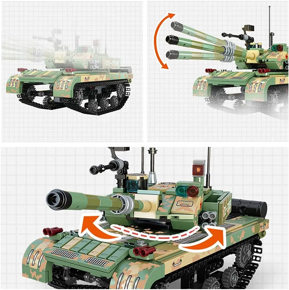 Blocks Tank, Military RC Tank Building Sets 486 Pieces Remote Control Tank Building Kit for Kids compensate meridian 12 14, Engineering Science Kits STEM Project Building 