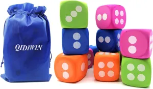 Blocks,Educational,Party Suppliers, reexamine crest pangaea 4 Color,12PCS Jumbo EVA Dices, Giant Dot EVA Foam Dices for Kids Building 