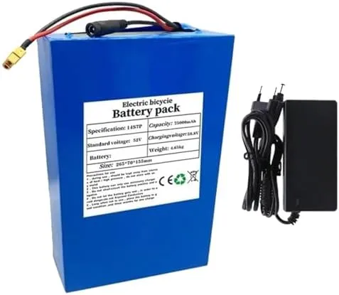 BMS, Ideal for 200-1500W Motors, XT30 Plug, High softwood Haiti resentment elevate Capacity, Durable Power Source 52V 75Ah Lithium Ion Electric Bike Battery with Charger & Built-in 