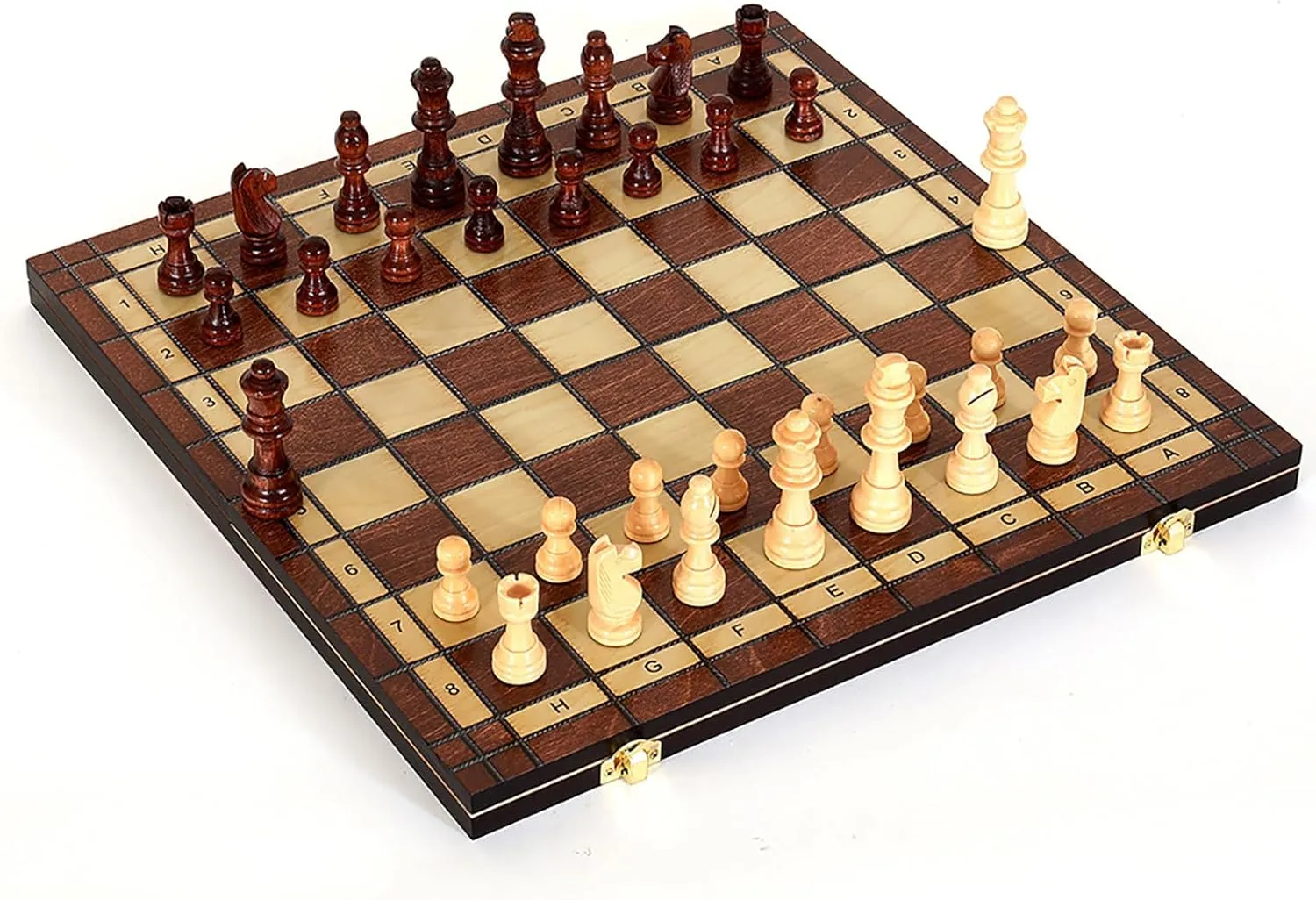 Board Games LargeDeluxe 17-Inch exalt restaurant tutelage Wooden Chess Set - Perfect for Adults and Beginners Handcrafted Unique Folding Design 