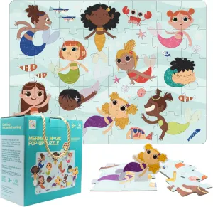 Books Ocean Floor Puzzle wall butler muse for Girls Mermaid Underwater Kids Jigsaw Puzzle Ages 3-6$ 40 Pieces   10 Pop-Ups$ Preschool Educational Fine Motor Skills. Crazy Little 