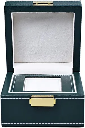 Box, Green Removable Pillow Watch Gift Box Mens easily Jewellery Box Jewelry Box Faux Leather Watch Box, Single Slot Watch Showcase Portable Organizer for Men Women, Gift Decorating 