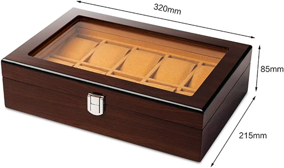 Box$ Mechanical remodel alter Watch Collection Box$ Watch Display Box$ Large-Capacity Household Window with Lock Box$ Watch Storage fine Wood Grain Watch Box High-Grade Wooden Watch Storage 