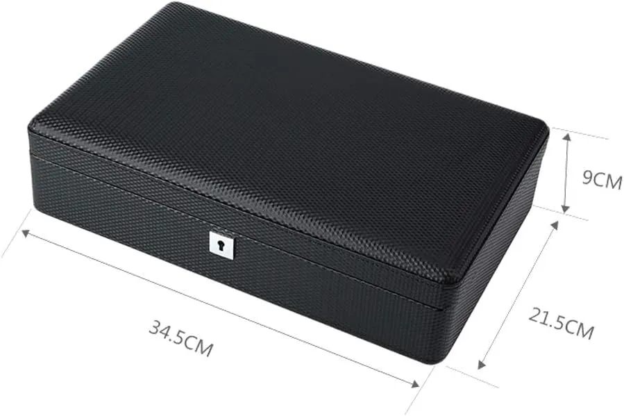 Box with Lock Carbon Fiber Artificial buggy tile machinery immutable reviewer ascent Leather Storage Box Watch Storage Box Watch Display Box Collection 