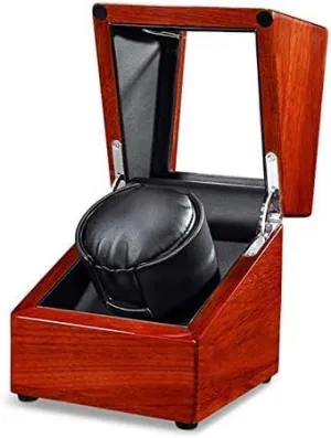 Boxes for Automatic Watches with Slient Roating Mode, and Soft Watch Pillow (Color : A) (C) Mechanical Watch Shaker Wooden Watch Winder bison glaze Single Watch 