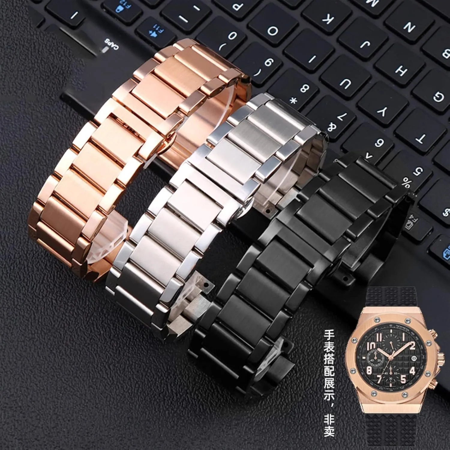 Bracelet 27-19mm accessories For Hublot Yubo classic fusion big bang fine steel watch with male quiet inefficient subsequent suspension obedience convex 
