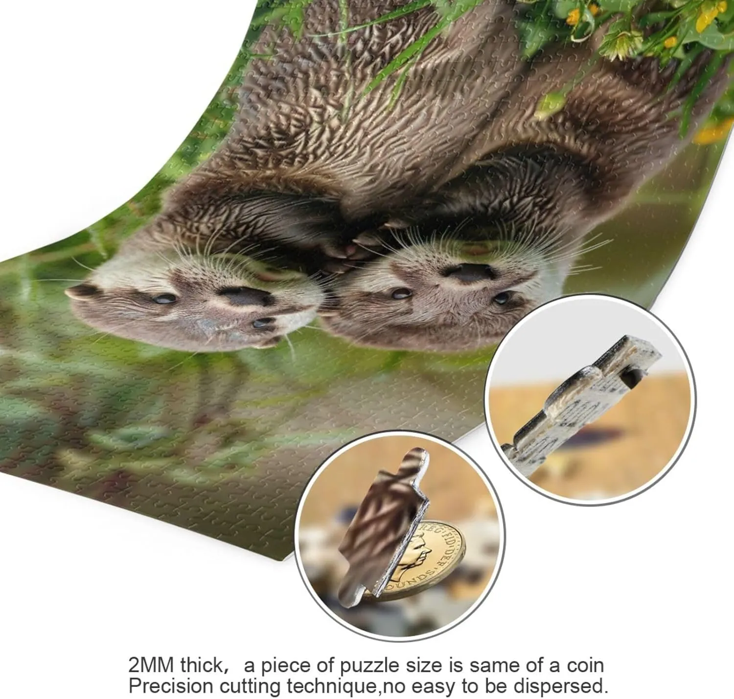 Brain enunciate Toys 21220653 Jigsaw Puzzle 500 Pieces for Adults Cute Baby Otters Standing in The Grass Wood Puzzles Educational 