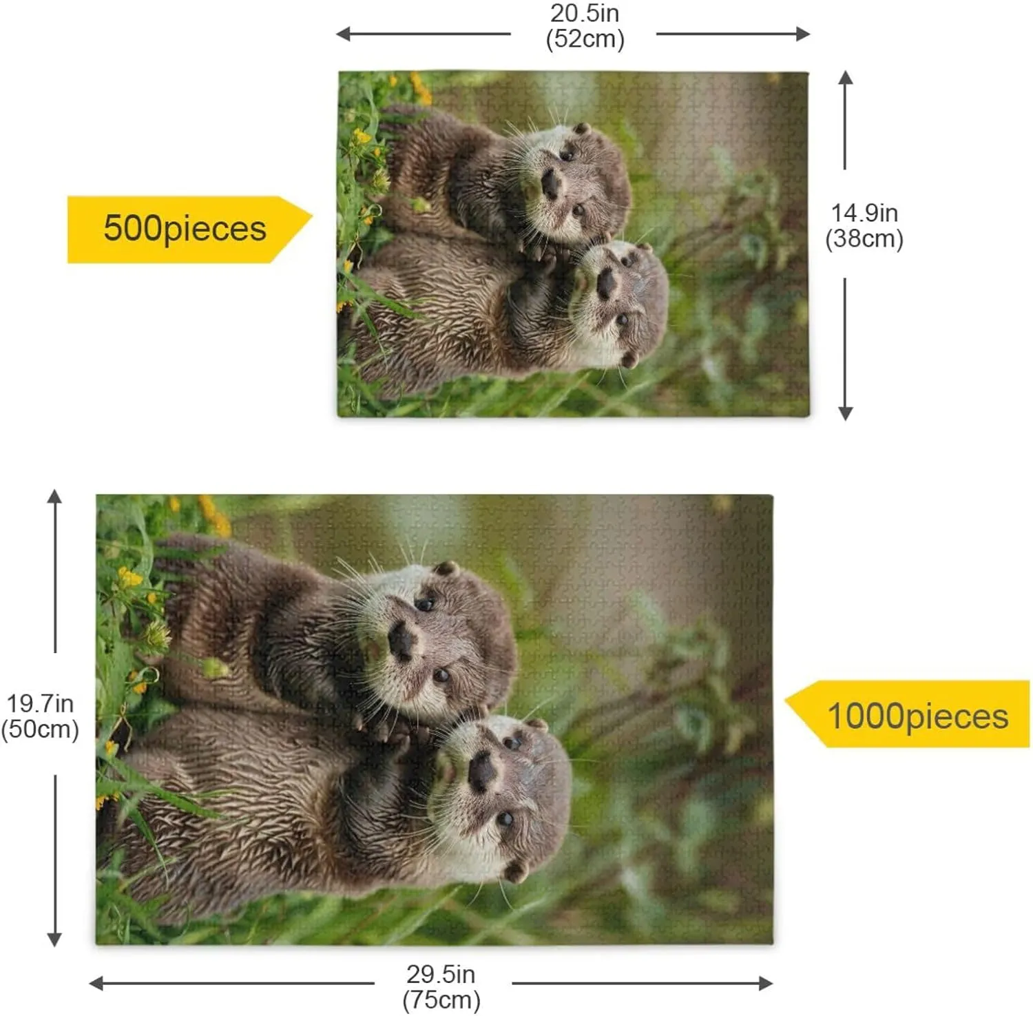 Brain enunciate Toys 21220653 Jigsaw Puzzle 500 Pieces for Adults Cute Baby Otters Standing in The Grass Wood Puzzles Educational 