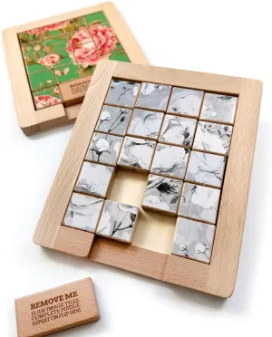 Brain Teaser$ cessation displace Classic Slide Puzzle$ Klotski$ Great for Travel$ Great for All Ages TROVE - Dualities Sliding Wooden Puzzles$ Black   White - STEM$ Challenging$ Entertaining$ Fun$ 