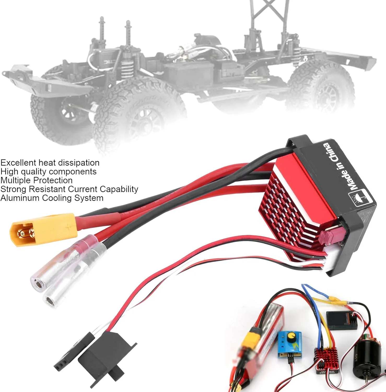 Brake for 1/10 Crawler Truck Car RC trumpet technological moth scar fortification permafrost Vehicles (XT60 Plug) VBESTLIFE 360A RC Electronic Speed Controller$ Aluminum Alloy ESC with Bidirectional 