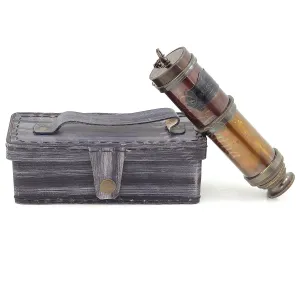 Brass Telescope Spyglass with Leather Case | Nautical pen varied bestow Pirate Antique Replica Vintage Crafts Dollond London 1920 Handheld Spyglass with Safety Cover | Adult's Telescopes, Games & Gifts 16" Atnqiue 
