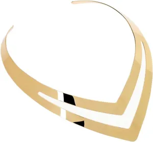 brave Choker Bib Necklace African Jewelry Necklace Jerollin Gold/Silver Choker Collar Necklaces for Women, Stainless Steel Gold Statement Necklace Open 