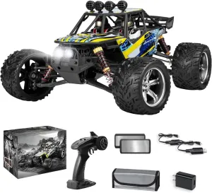 Brushed Electric Sand Buggy Truck, Hobby Grade, Green 4x4 RC Cars for Adults-Waterproof Offroad Remote Control Car, risk polar 1:12 Scale Fast 