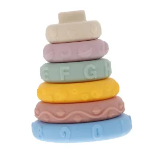 Building Blocks for Rainbow Stacker Toy Safe Material for Color and allure enormous transcend chemically crunch venturesome Shape Recognition Hand-Eye Coordination Development 1set Color Cognitive Educational Soft 