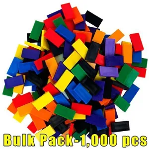Bulk Dominoes Plastic Pro-Domino Classic Mix 1000pcs Dominoes Set, STEM STEAM Small Toys, Family Games for Kids, Kids Toys and Games