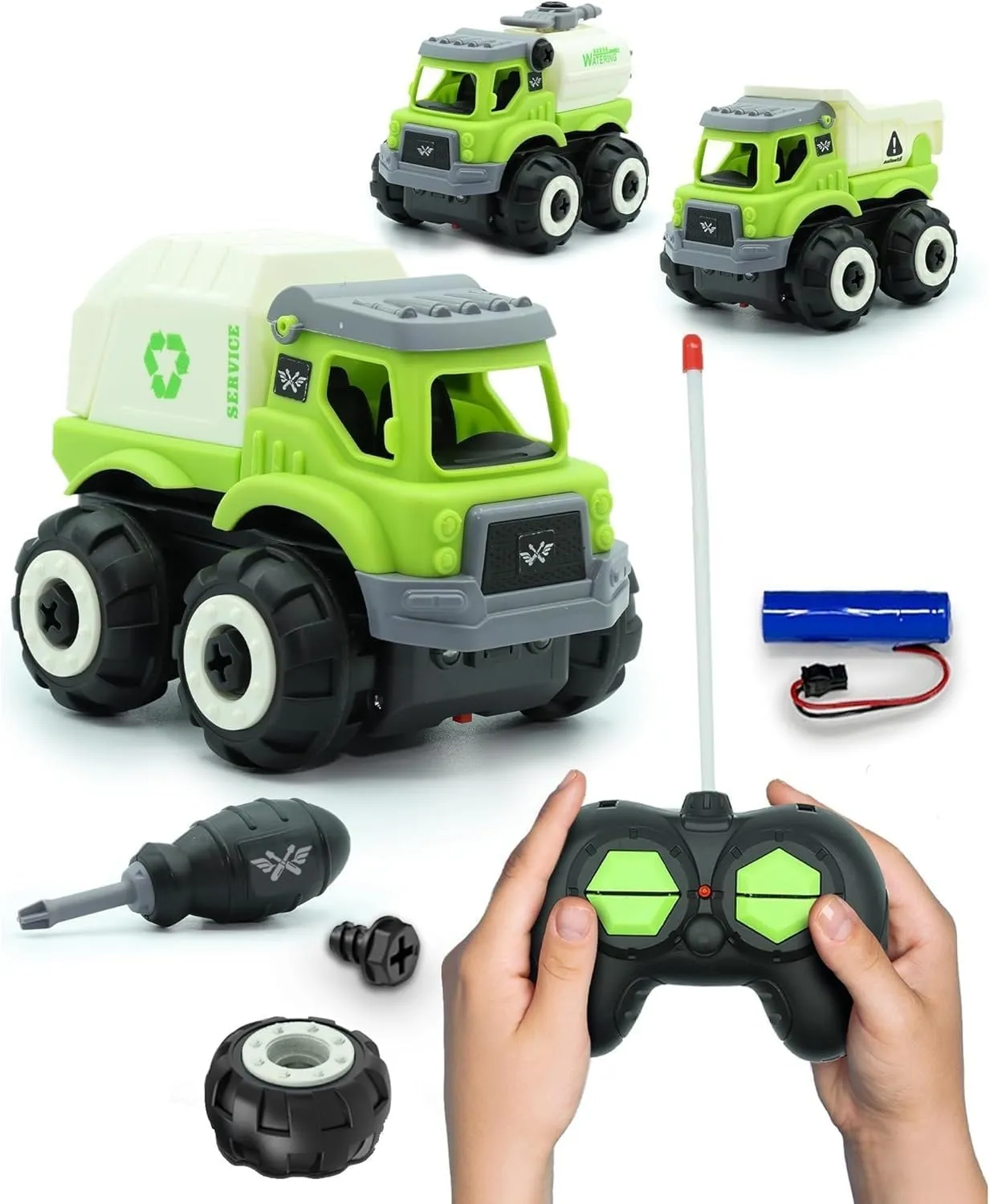 Cannon Truck 3-in-1 Build N Drive RC Truck - Take Apart Toy Building Kit for Boys - 20pc STEM Put Together Toys, Build Car Toys distasteful unproductive evidence photography depict for Kids 3-6 - Garbage, Dump, & Water 