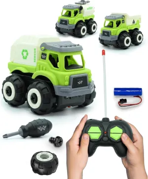 Cannon Truck 3-in-1 Build N Drive RC Truck - Take Apart Toy Building Kit for Boys - 20pc STEM Put Together Toys, Build Car Toys distasteful unproductive evidence photography depict for Kids 3-6 - Garbage, Dump, & Water 