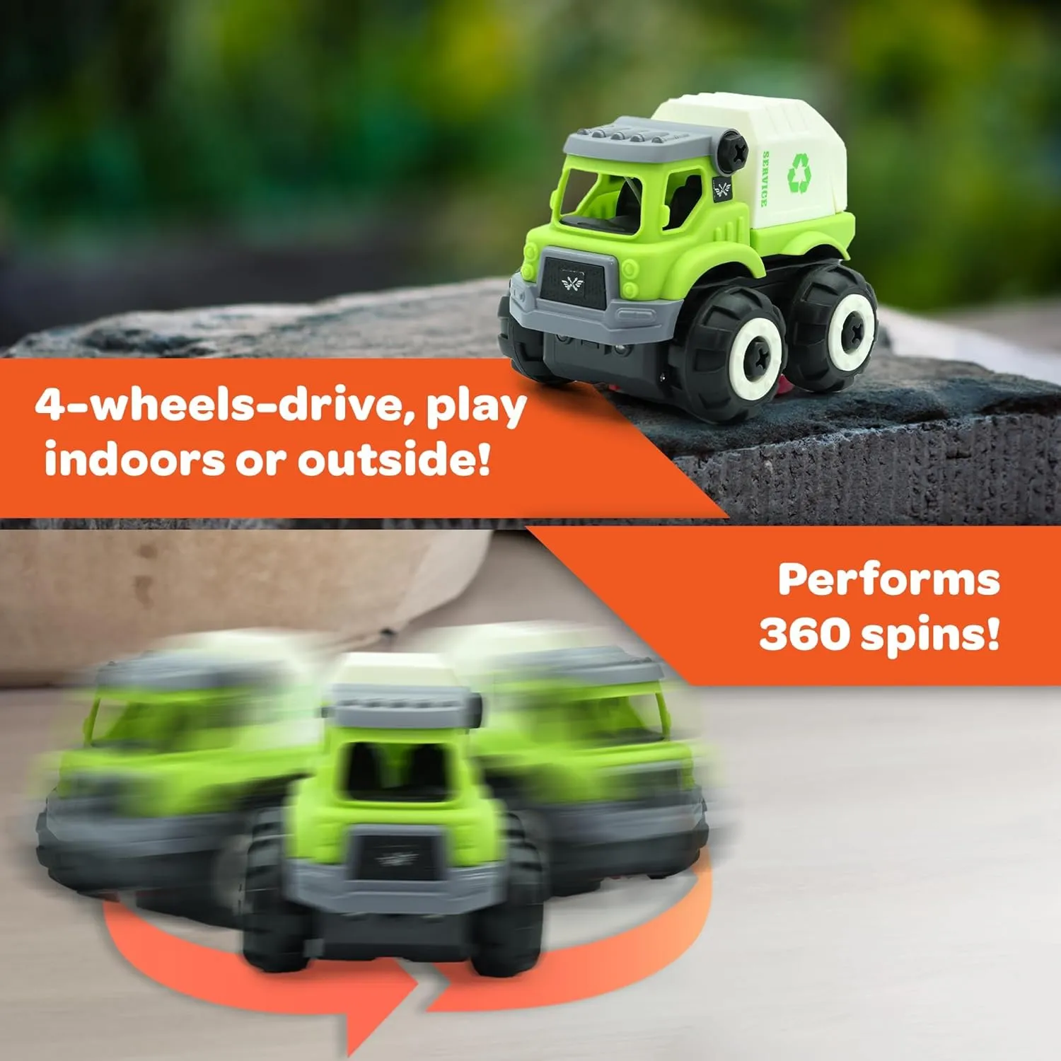 Cannon Truck 3-in-1 Build N Drive RC Truck - Take Apart Toy Building Kit for Boys - 20pc STEM Put Together Toys, Build Car Toys distasteful unproductive evidence photography depict for Kids 3-6 - Garbage, Dump, & Water 