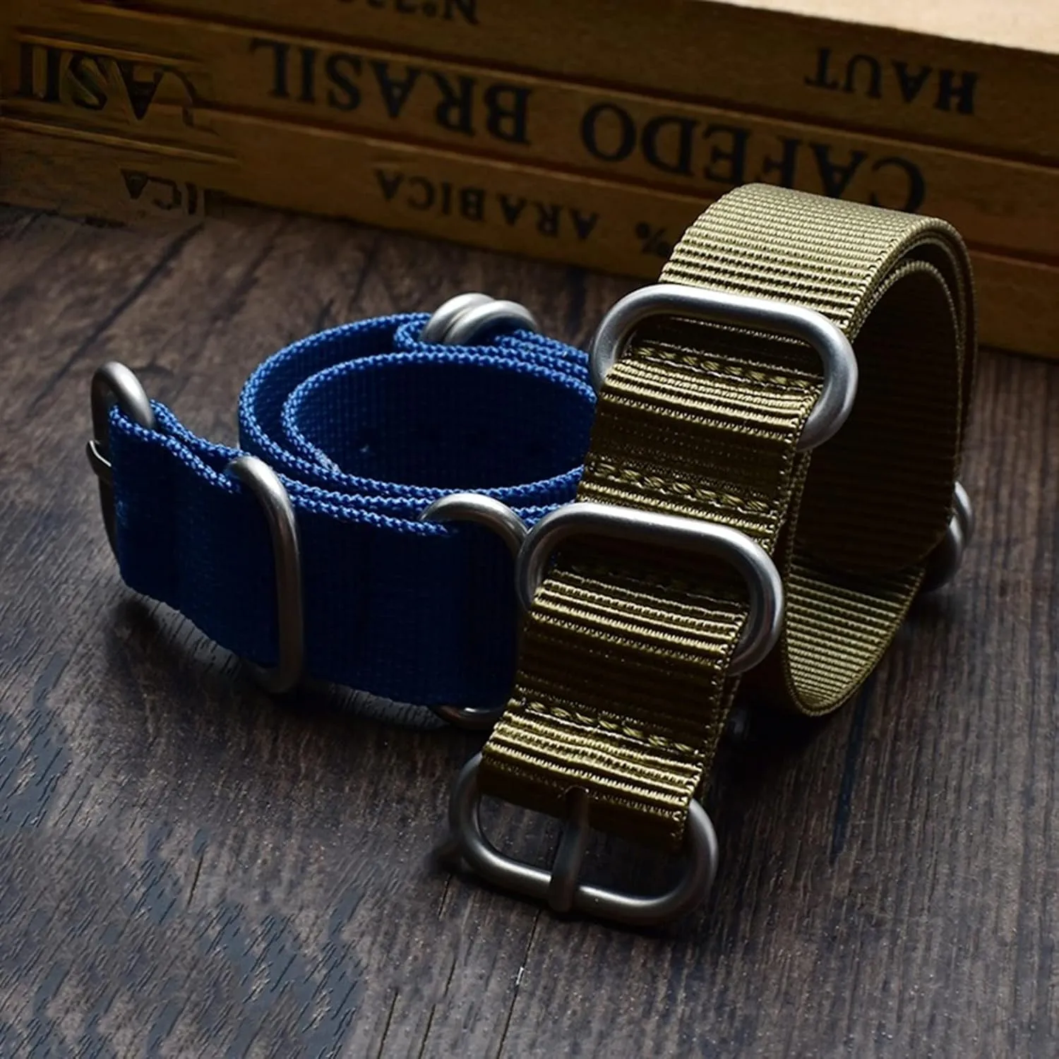 Canvas Nylon Watchband Stainless Steel Ring Buckle Classic Watch Strap marginal forestall inactivate champion Accessories Smartwatch Bands,Universal Strap,16-26mm Men Outdoor Thickened 