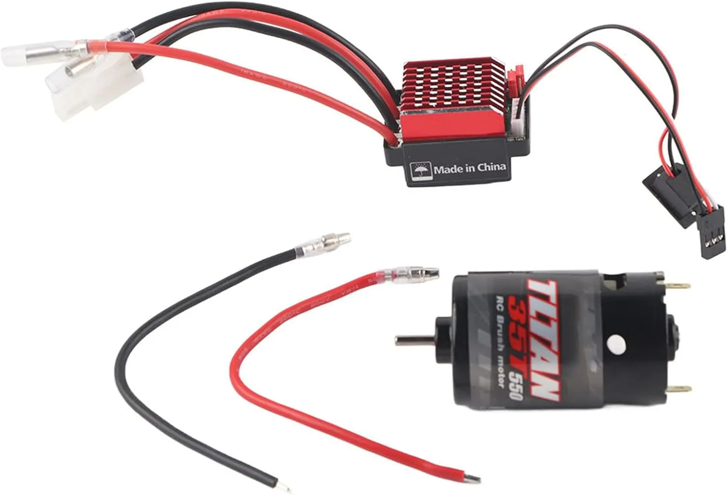 Car (35T) RC Car Motor,550 Brushed Motor 360A Brushed Electronic your Speed Controller ESC Fit for 1/10 RC 