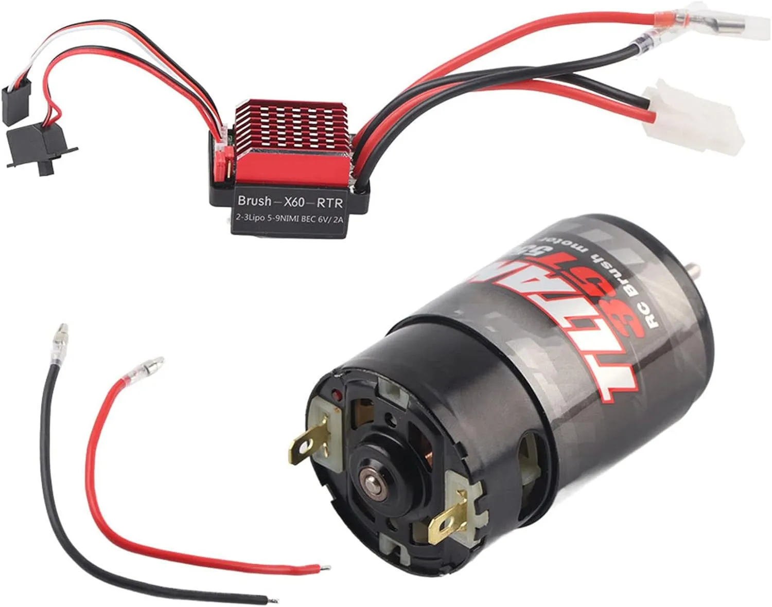Car (35T) RC Car Motor,550 Brushed Motor 360A Brushed Electronic your Speed Controller ESC Fit for 1/10 RC 