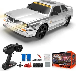 Car with Gyro 2.4GHz 1:16 Remote Control Cars RTR 4WD Full Proportion High Speed Racing Vehicle with Lights Two Batteries Sport Illinois Toy Cars for Adults Boys Girls Kids RC Drift Car, Drifting RC 