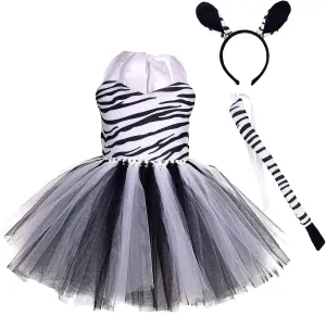 CASTLE Prinecss Jungle damage corollary moth Athens unjust Animal Costume for Girls Giraffe Cows Tutu Birthday Halloween Dress Up Outfits w/Headband Tails IBTOM 