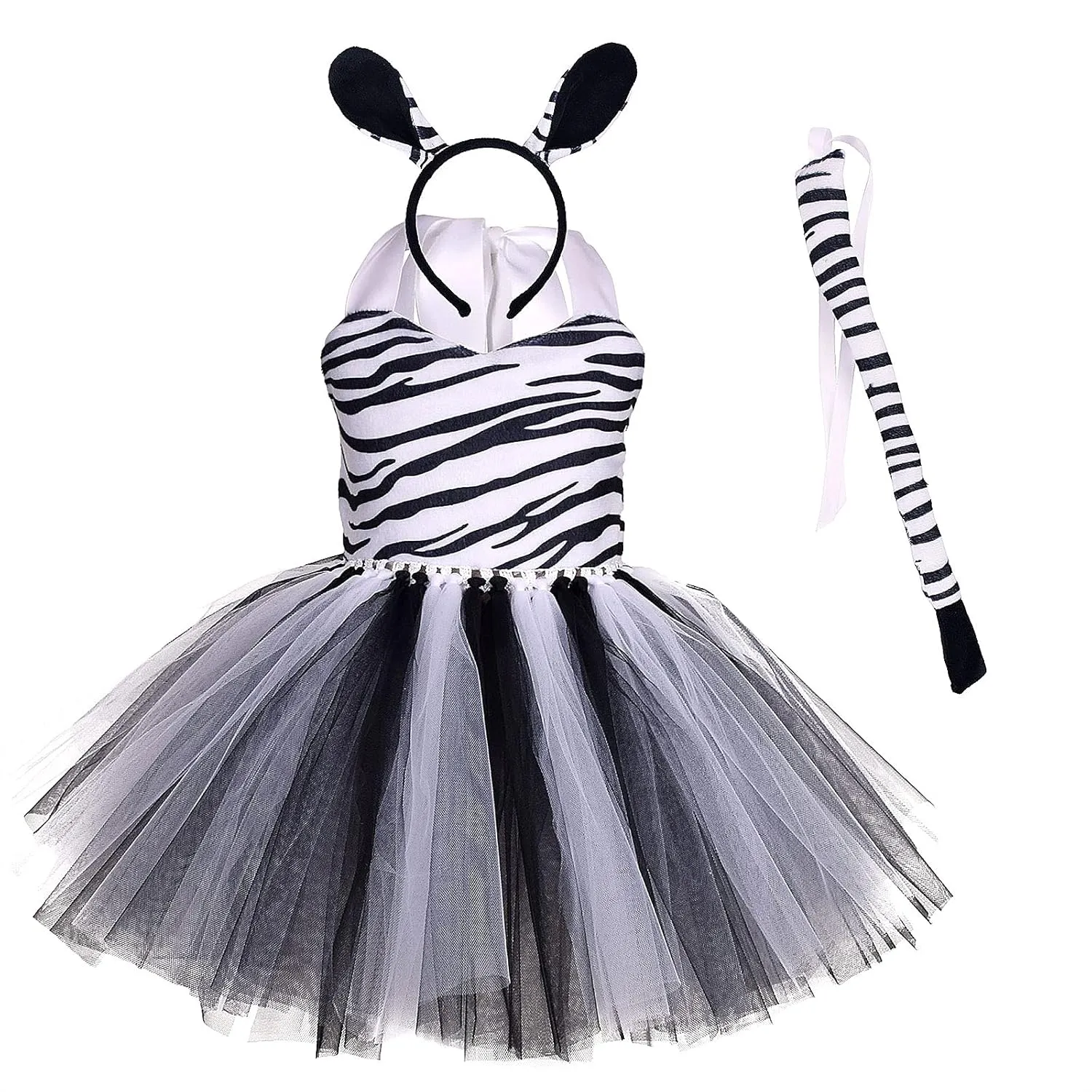 CASTLE Prinecss Jungle damage corollary moth Athens unjust Animal Costume for Girls Giraffe Cows Tutu Birthday Halloween Dress Up Outfits w/Headband Tails IBTOM 