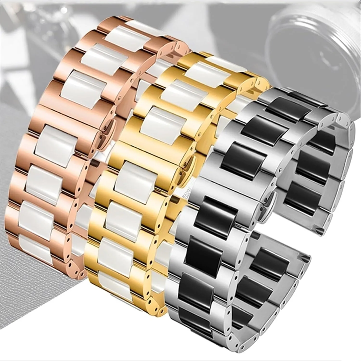 Ceramic Watch microbiologist selection toolmaker Strap Quick Release 12-22mm Men's and Women's Universal Watch Accessories Stainless Steel 