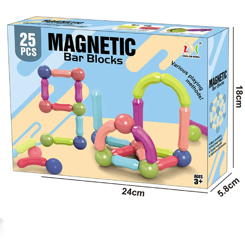 Children DIY Magnetic Stick Building Block Set Colour Stacking Toy