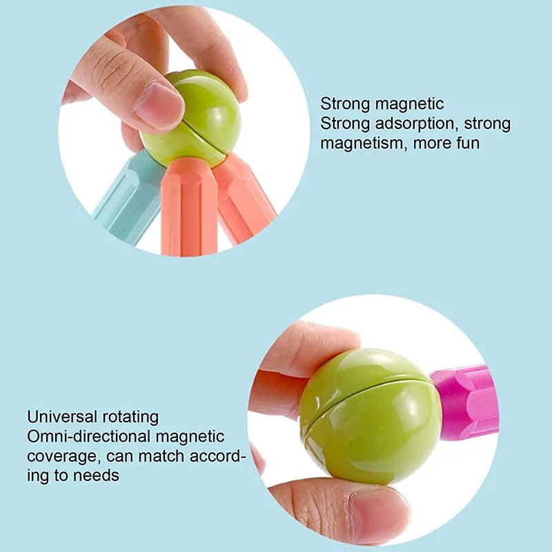 Children DIY Magnetic Stick Building Block Set Colour Stacking Toy