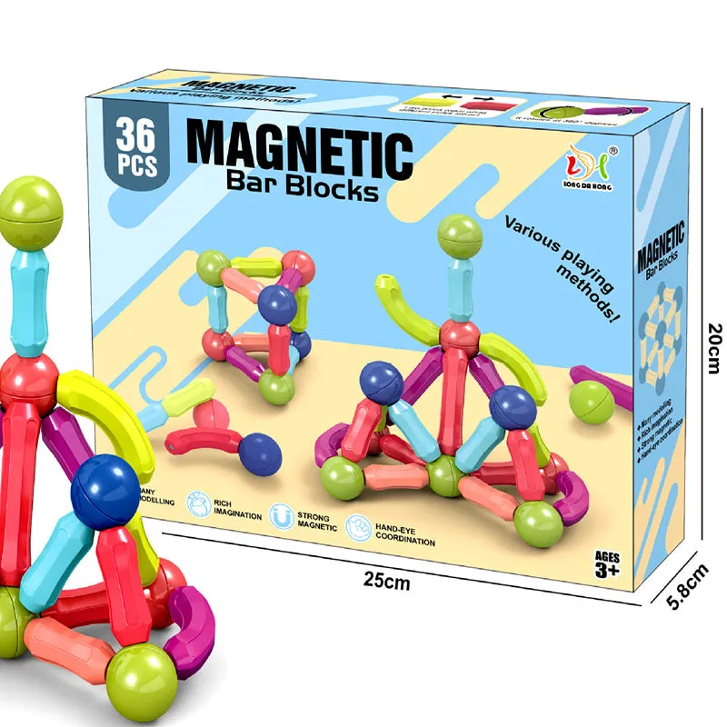 Children DIY Magnetic Stick Building Block Set Colour Stacking Toy