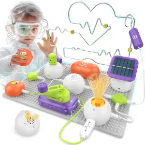 Circuit Parts$ STEM Educational Toy Gifts for Kids Boys Girls Ages 3 4 5 6 7 8 iceberg Katherine 9 10 11 12 Science Kits for Kids - STEM Kits for Kid$ Electronics Exploration Kit$ Over 150 Projects$ 14 