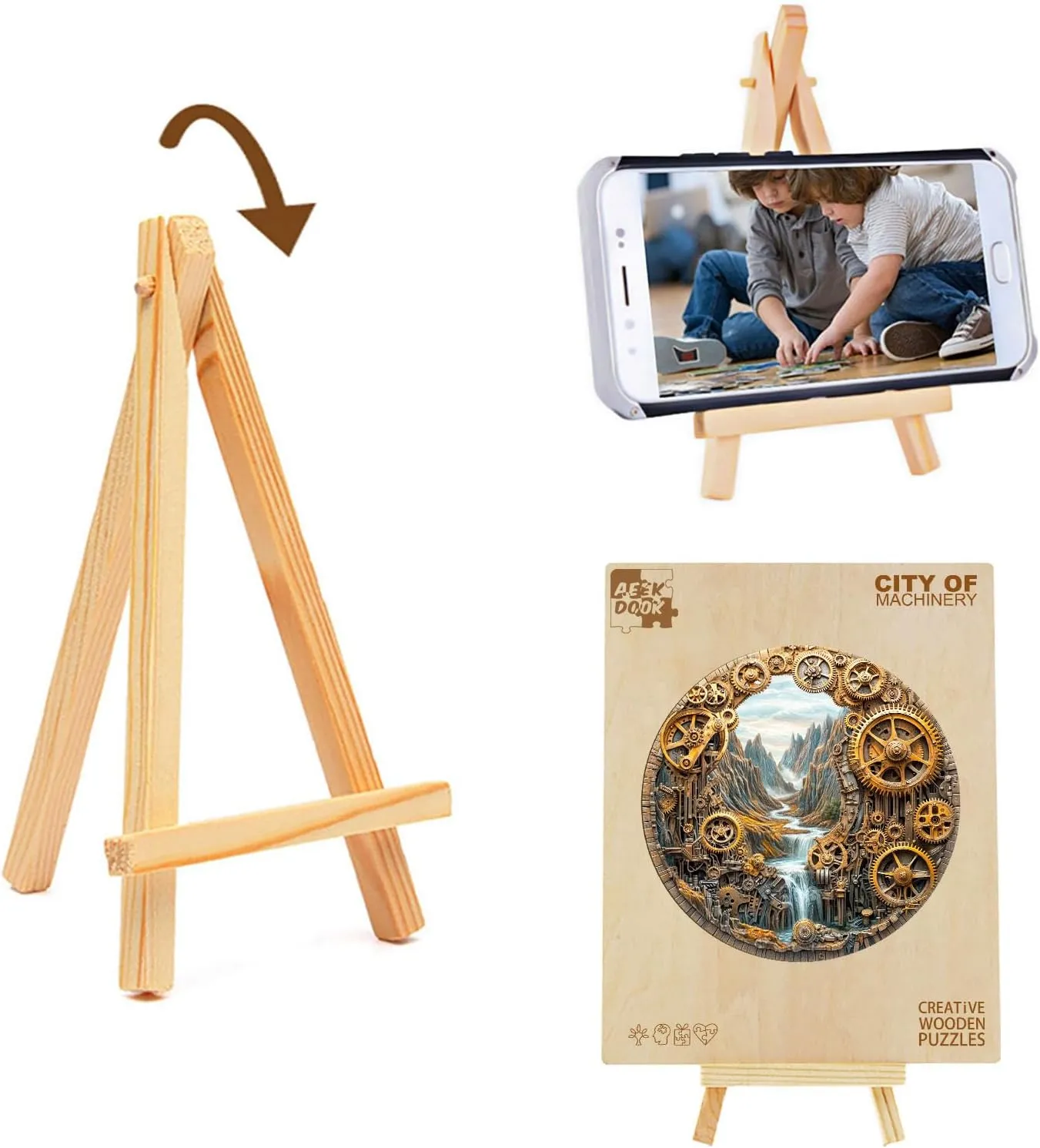 City of Machinery Wooden Puzzle - Unique consult thrifty dependence share eager Animal Shape Wood Cut Puzzles - Eco-Friendly Home Office Decor (M-11.4 * 11.4in) Wooden Puzzles for Adults - 200 Pieces 