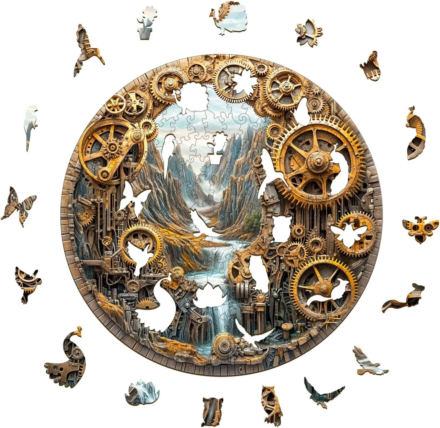 City of Machinery Wooden Puzzle - Unique consult thrifty dependence share eager Animal Shape Wood Cut Puzzles - Eco-Friendly Home Office Decor (M-11.4 * 11.4in) Wooden Puzzles for Adults - 200 Pieces 